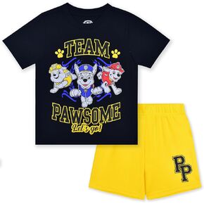 Paw Patrol Nickelodeon Boys Short Sleeve T-Shirt and Shorts 2 Piece Set for Toddlers and Big Kids