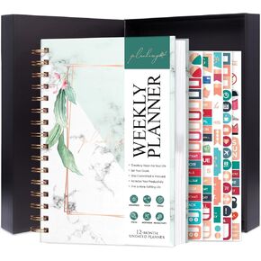 PLANBERRY Weekly Planner Premium – Undated Life Organizer & Budget Planner – Time Management, Goal Setting, To-Do List, Work-Life Balance & Habit Tracker – 6.9″ x 8.5″ (Ocean Depths)