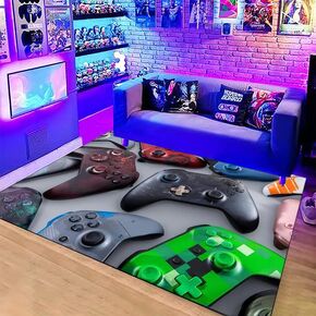 Gaming Room Decor Rug for Video Gamer Area Game Bedroom Living Rugs Washable small-31.5x19.7inch