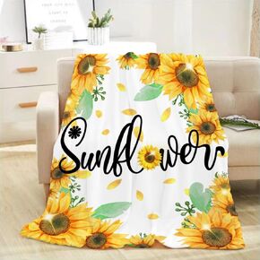 Sunflower Throw Blanket Baby Small Yellow Flower Throw Blanket Birthday Gifts for Toddler Swaddle Pet Crib Soft Lightweight Fuzzy Fleece Blankets and Throws Blanket Decorative for Baby 30x40