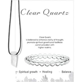 Pingyongchang Stress Relief Anxiety Yoga Bracelets Necklace Set,Healing Crystal Stone Mantra Bracelets for Women Natural Crystal Stone birthday Gifts For Teen Girls Black Leather Necklace for Men