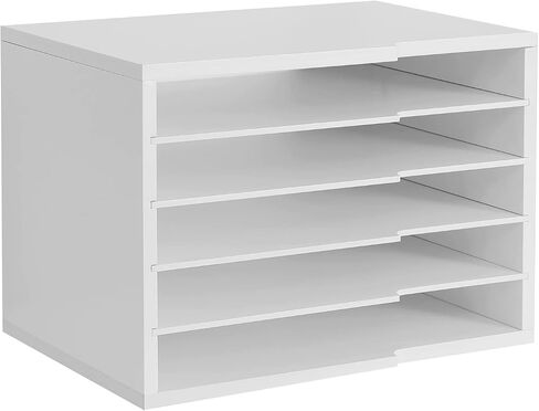 Desktop File Sorter with 4 Adjustable Shelves for Home and Office, Paper Letter Tray Organizer Wall Mount, Black in Saudi Arabia