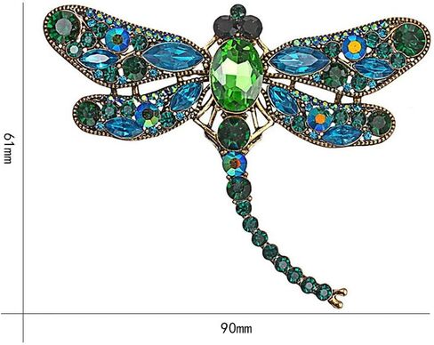 كريستال اليعسوب بروش دبوس الأخضر اليعسوب اطرح هدية عيد الأم الحيوانات دبوس للنساء مجوهرات وتتسابق الديكور in Kuwait