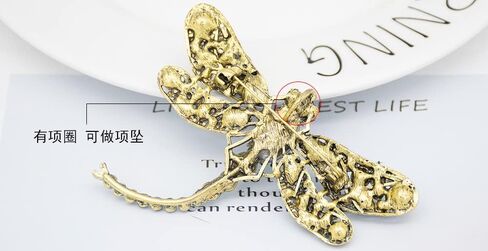 كريستال اليعسوب بروش دبوس الأخضر اليعسوب اطرح هدية عيد الأم الحيوانات دبوس للنساء مجوهرات وتتسابق الديكور in Kuwait