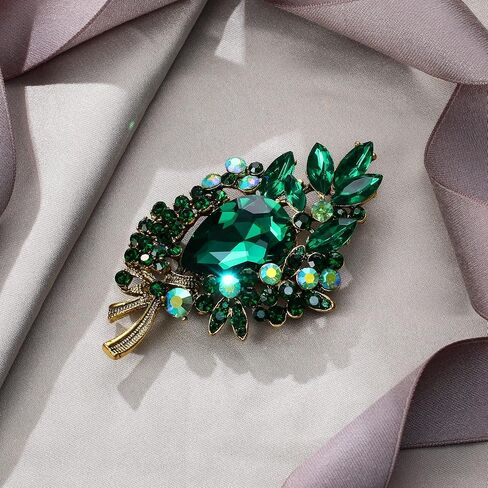 EVER FAITH Bridal Rhinestone Crystal Bouquet Brooch Pin, Shiny Teardrop Marquise Vintage Inspired Brooch Jewelry Gift for Woman in Saudi Arabia