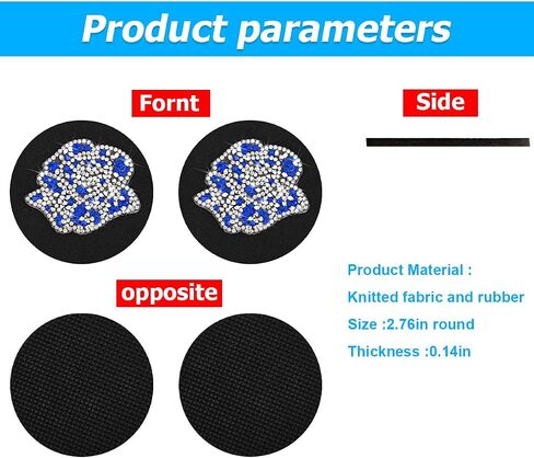 zipelo Rose Car Coasters, 2 Pack Bling Insert Cup Holder Coaster with Crystal Rhinestone, Universal 2.75 Inch Anti-Slip Shockproof Auto Drinks Cup Mat, Cute Car Accessories Decor for Women (Black) in Saudi Arabia
