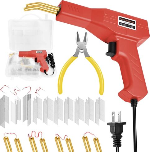 Plastic Welder Kit, 800PCS Hot Staples, Hot Stapler Plastic Welding Repair Kit, 110V Automotive Bumper Repair Gun (Black) in Saudi Arabia