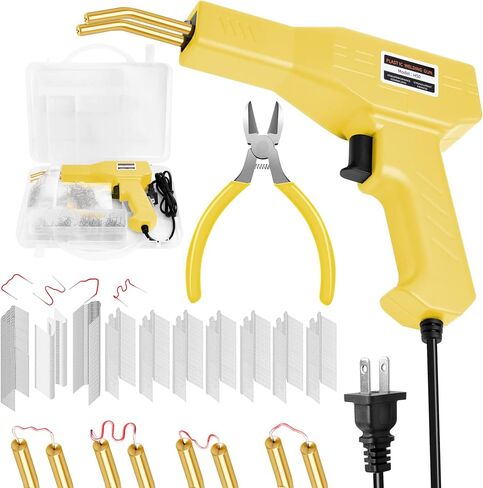 Plastic Welder Kit, 800PCS Hot Staples, Hot Stapler Plastic Welding Repair Kit, 110V Automotive Bumper Repair Gun (Black) in Saudi Arabia
