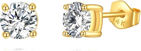 14k Gold Stud Earrings, 0.6-2ct Moissanite Stud Earrings, Gold Stud Earrings Jewelry Gifts for Women Men in Kuwait