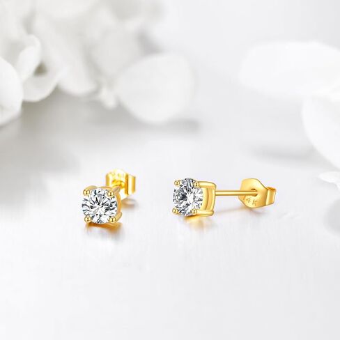 14k Gold Stud Earrings, 0.6-2ct Moissanite Stud Earrings, Gold Stud Earrings Jewelry Gifts for Women Men in Kuwait