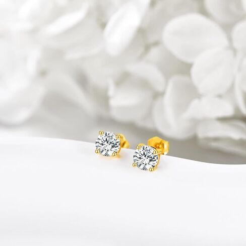 14k Gold Stud Earrings, 0.6-2ct Moissanite Stud Earrings, Gold Stud Earrings Jewelry Gifts for Women Men in Kuwait