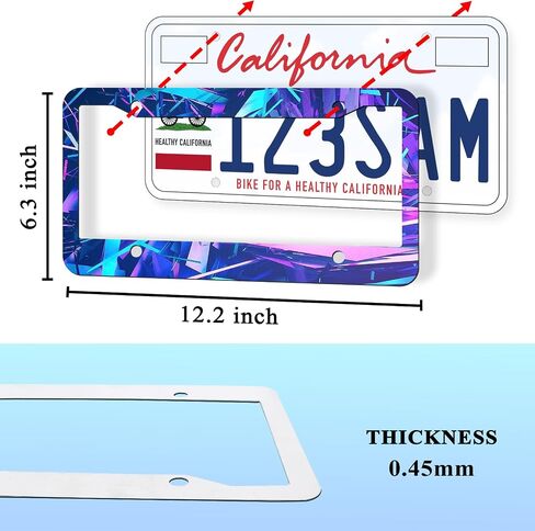 10 Pcs Sublimation Front License Plate Frame Blanks, Metal Aluminum Holder Universal Car Frame, Heat Thermal Transfer DIY Picture Automotive Tag Frame for Custom Design Work in Saudi Arabia
