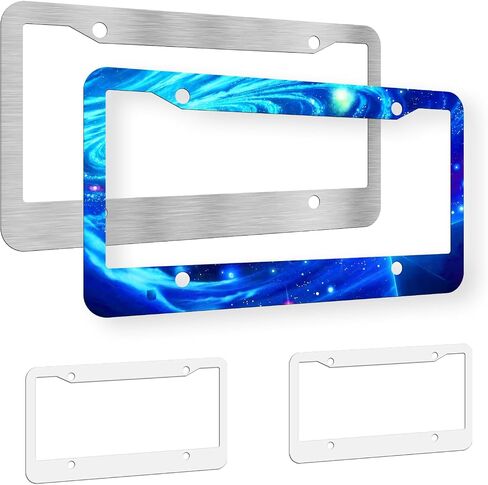 10 Pcs Sublimation Front License Plate Frame Blanks, Metal Aluminum Holder Universal Car Frame, Heat Thermal Transfer DIY Picture Automotive Tag Frame for Custom Design Work in Saudi Arabia