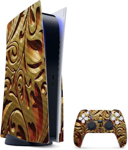 MightySkins Carbon Fiber Gaming Skin for PS5 / Playstation 5 Digital Edition Bundle - Black Diamond Plate | Durable Textured Carbon Fiber Finish | Easy to Apply | Made in The USA in Saudi Arabia