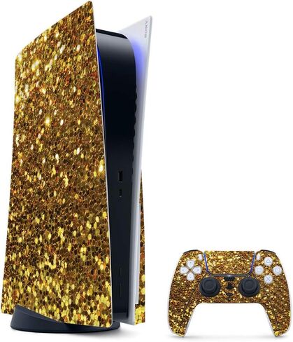 MightySkins Carbon Fiber Gaming Skin for PS5 / Playstation 5 Digital Edition Bundle - Black Diamond Plate | Durable Textured Carbon Fiber Finish | Easy to Apply | Made in The USA in Saudi Arabia