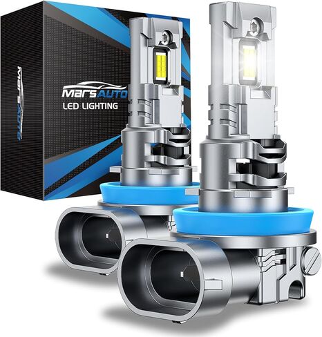 Marsauto H11/H8/H9 Light Bulbs, 30000LM H11 Super Bright Powersport or Fog Bulbs Light Bulbs with Fan Small Size, Long Lifespan Plug and Play, Pack of 2 in Kuwait