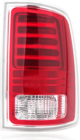 Passenger Side Tail Light Assembly Compatible With 2013-2018 Dodge Ram 1500 2014-2018 Ram 2500 3500 With LED Bulb Clear & Red Lens Chrome 68093078AC in Saudi Arabia