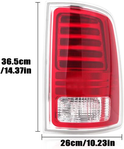 Passenger Side Tail Light Assembly Compatible With 2013-2018 Dodge Ram 1500 2014-2018 Ram 2500 3500 With LED Bulb Clear & Red Lens Chrome 68093078AC in Saudi Arabia