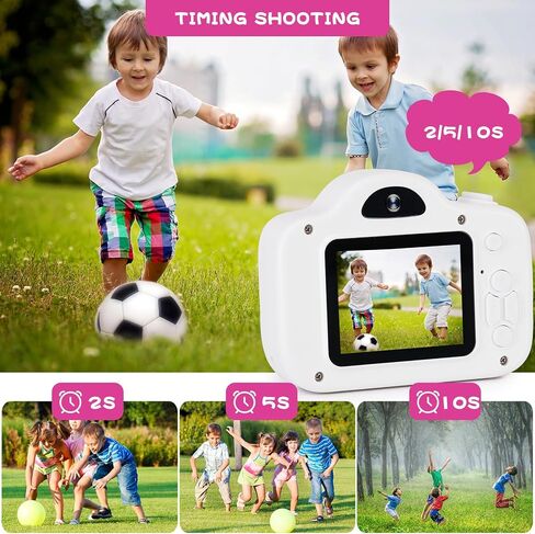 Kids Camera, Christmas Birthday Gifts for Children Age 3-8, HD Digital Video Cameras for Children, Portable Toy for 3 4 5 6 7 8 Year Old Kid with 32GB SD Card and Cute Children's Camera Bag (Pink) in Saudi Arabia