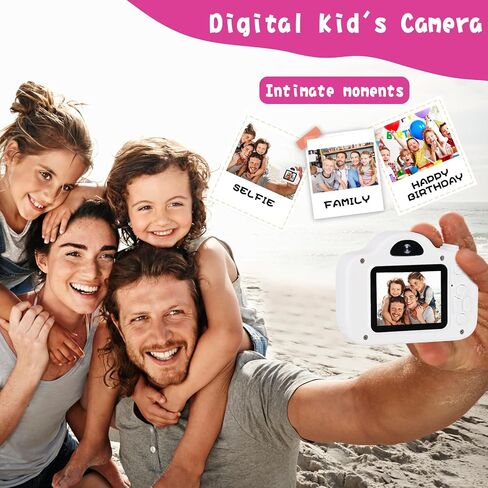Kids Camera, Christmas Birthday Gifts for Children Age 3-8, HD Digital Video Cameras for Children, Portable Toy for 3 4 5 6 7 8 Year Old Kid with 32GB SD Card and Cute Children's Camera Bag (Pink) in Saudi Arabia