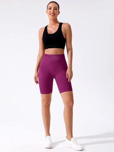 Milumia Women Scrunch Butt Workout Shorts Athletic Cycling Biker Shorts Running Sports Seamless Rib Knit Shorts in Saudi Arabia