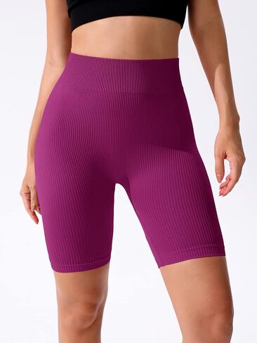 Milumia Women Scrunch Butt Workout Shorts Athletic Cycling Biker Shorts Running Sports Seamless Rib Knit Shorts in Saudi Arabia