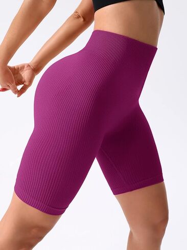 Milumia Women Scrunch Butt Workout Shorts Athletic Cycling Biker Shorts Running Sports Seamless Rib Knit Shorts in Saudi Arabia