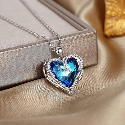 قلادة كريستال، قلادة نسائية، قلادة من الفضة الإسترلينية عيار 925، هدايا مجوهرات لعيد الميلاد وعيد الحب للأمهات والزوجات والفتيات والأصدقاء، مع مجموعة متنوعة من الملابس، للمشاركة في مختلف الحفلات in Kuwait