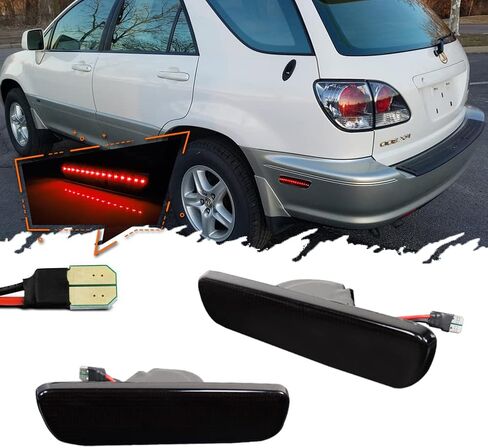 2pcs For 1999-2003 Lexus RX300 Smoked Lens Rear Amber LED Side Marker Lights Lamps in Saudi Arabia