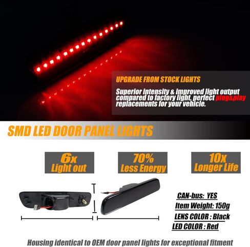2pcs For 1999-2003 Lexus RX300 Smoked Lens Rear Amber LED Side Marker Lights Lamps in Saudi Arabia