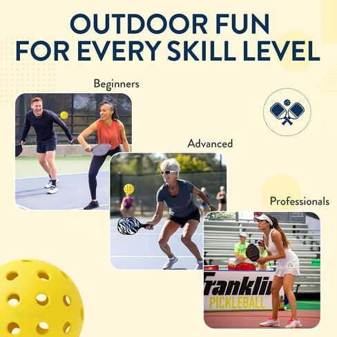 Outdoor Pickleball Balls - USAPA Approved for Tournament Play 6, 12 & 48 Packs | Durable 40-Hole Design | Ideal for All Skill Levels | Pickleball Accessories | Pickleball Balls Outdoor in Saudi Arabia