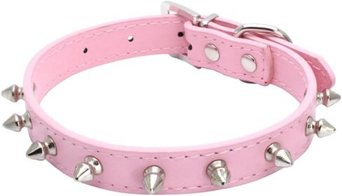 Serijoars Spiked Dog Collar Spiky Cat Collar PU Leather Adjustable Pet Collar Kitten Spiked Collar (S, Black) in Saudi Arabia