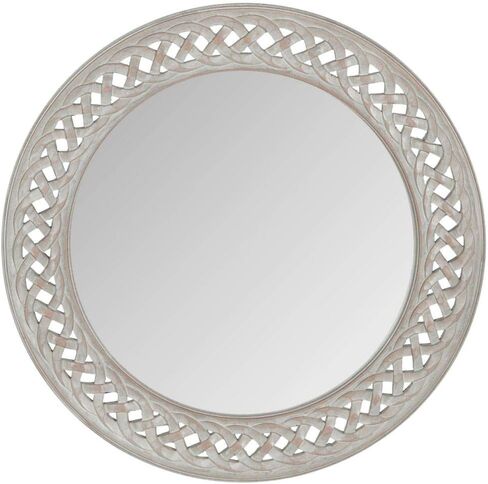 مرآة سلسلة مضفرة من مجموعة Safavieh Home Collection، باللون الأبيض in Kuwait