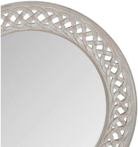 مرآة سلسلة مضفرة من مجموعة Safavieh Home Collection، باللون الأبيض in Kuwait