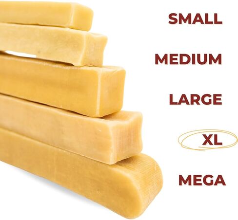 Bully Bunches Extra Large Authentic Yak Cheese Himalayan Chews for Large Dogs & Aggressive Chewers - All Natural Dog Treat Dental Chews, Made with Real Yak Milk - Lactose & Rawhide Free (2 PK) in Saudi Arabia
