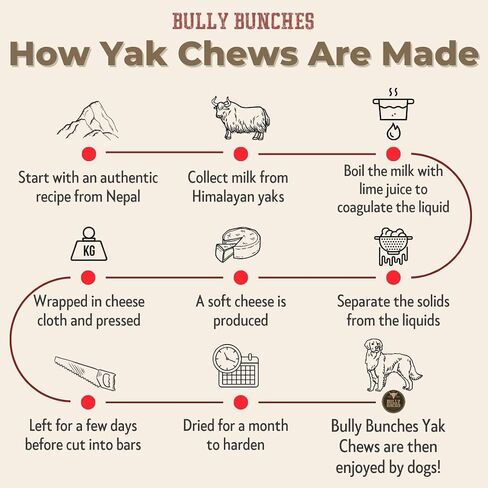 Bully Bunches Extra Large Authentic Yak Cheese Himalayan Chews for Large Dogs & Aggressive Chewers - All Natural Dog Treat Dental Chews, Made with Real Yak Milk - Lactose & Rawhide Free (2 PK) in Saudi Arabia