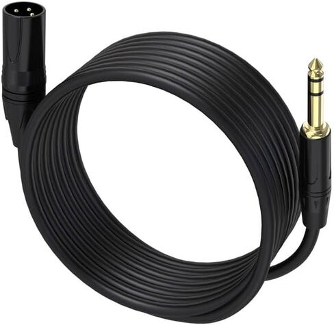 XLR to 1/4 Microphone Cable 15 FT 6.35mm TRS to XLR Male,1/4 to XLR Quarter Inch TRS to XLR Balanced Interconnect Mic Cord Patch Cable for Recording Speaker Amplifier Mixer in Saudi Arabia