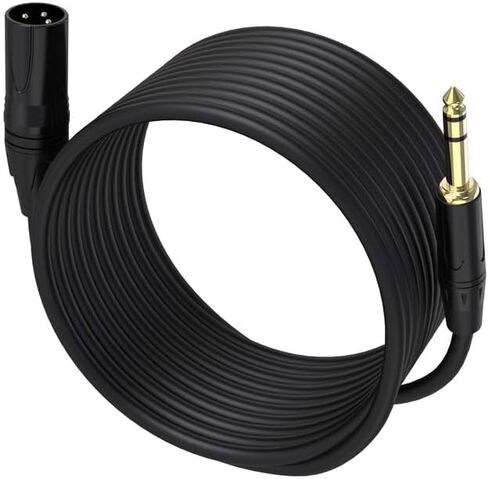 XLR to 1/4 Microphone Cable 15 FT 6.35mm TRS to XLR Male,1/4 to XLR Quarter Inch TRS to XLR Balanced Interconnect Mic Cord Patch Cable for Recording Speaker Amplifier Mixer in Saudi Arabia
