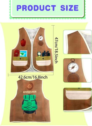 3 Pcs Kids Community Helper Dress Up Vest Police Costumes Vest for Boys Girls Career Day Halloween Cosplay in Saudi Arabia