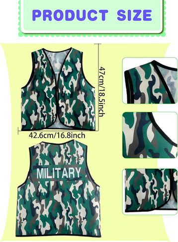 3 Pcs Kids Community Helper Dress Up Vest Police Costumes Vest for Boys Girls Career Day Halloween Cosplay in Saudi Arabia