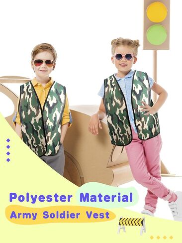 3 Pcs Kids Community Helper Dress Up Vest Police Costumes Vest for Boys Girls Career Day Halloween Cosplay in Saudi Arabia