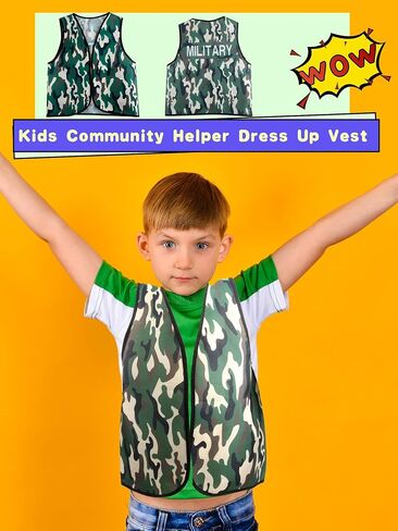 3 Pcs Kids Community Helper Dress Up Vest Police Costumes Vest for Boys Girls Career Day Halloween Cosplay in Saudi Arabia