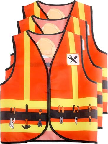 3 Pcs Kids Community Helper Dress Up Vest Police Costumes Vest for Boys Girls Career Day Halloween Cosplay in Saudi Arabia