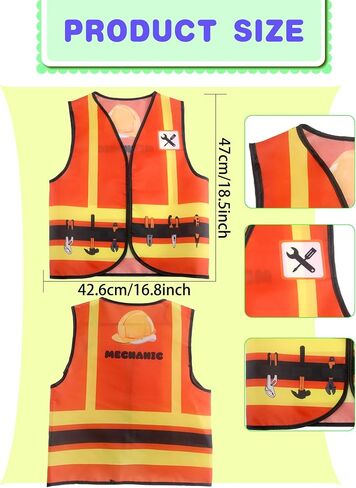 3 Pcs Kids Community Helper Dress Up Vest Police Costumes Vest for Boys Girls Career Day Halloween Cosplay in Saudi Arabia