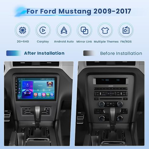 8-Core 4+64G Android 13 Car Stereo Upgrade Radio for Ford Mustang 2009-2017, 10.1'' HD Touch Screen with Wireless CarPlay & Android Auto, AHD Backup Camera, Mirror Link, GPS Navi in Saudi Arabia