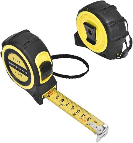 Tape Measure 25 ft,Self-Locking Measuring Tape,Steel Measuring Tape,Self Lock Auto Lock Tape Rule Imperial/Metric Tape Measure for Construction, Carpenter and Electricians (25FT/7.5M) in Saudi Arabia