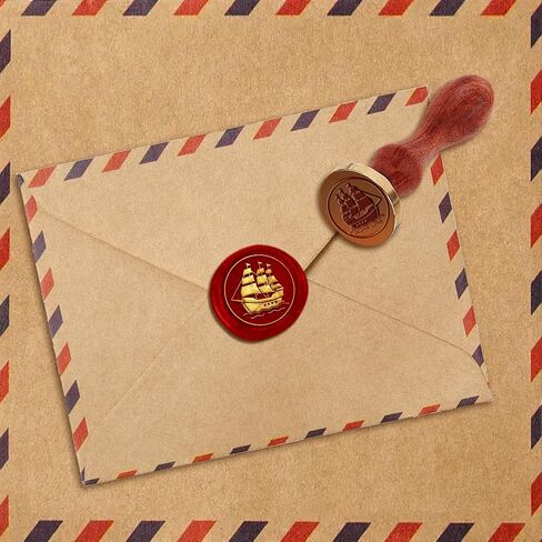 Paper Plane Wax Seal Stamp Embossed Stamp Sealing Vintage Elegant Removable 1" Brass Seal Wood Handle for Wedding Party Invitations Envelopes Gift Packing Cards Envelopes Decoration in Saudi Arabia