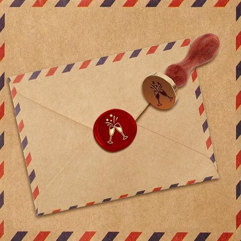 Paper Plane Wax Seal Stamp Embossed Stamp Sealing Vintage Elegant Removable 1" Brass Seal Wood Handle for Wedding Party Invitations Envelopes Gift Packing Cards Envelopes Decoration in Saudi Arabia