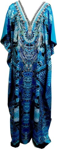 Women's Caftan Dress - Beachwear Coverup Kaftan Casual Long Maxi Lougewear One Size Dresses for Girls & Women in Saudi Arabia