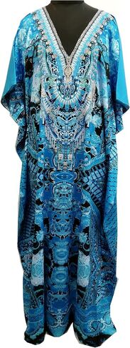 Women's Caftan Dress - Beachwear Coverup Kaftan Casual Long Maxi Lougewear One Size Dresses for Girls & Women in Saudi Arabia